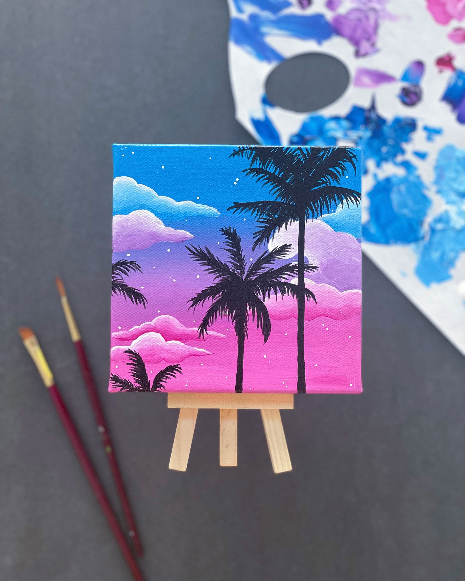 Shop Summer Sky Painting Online  Mini-Painting with Easel – Jiva More Life