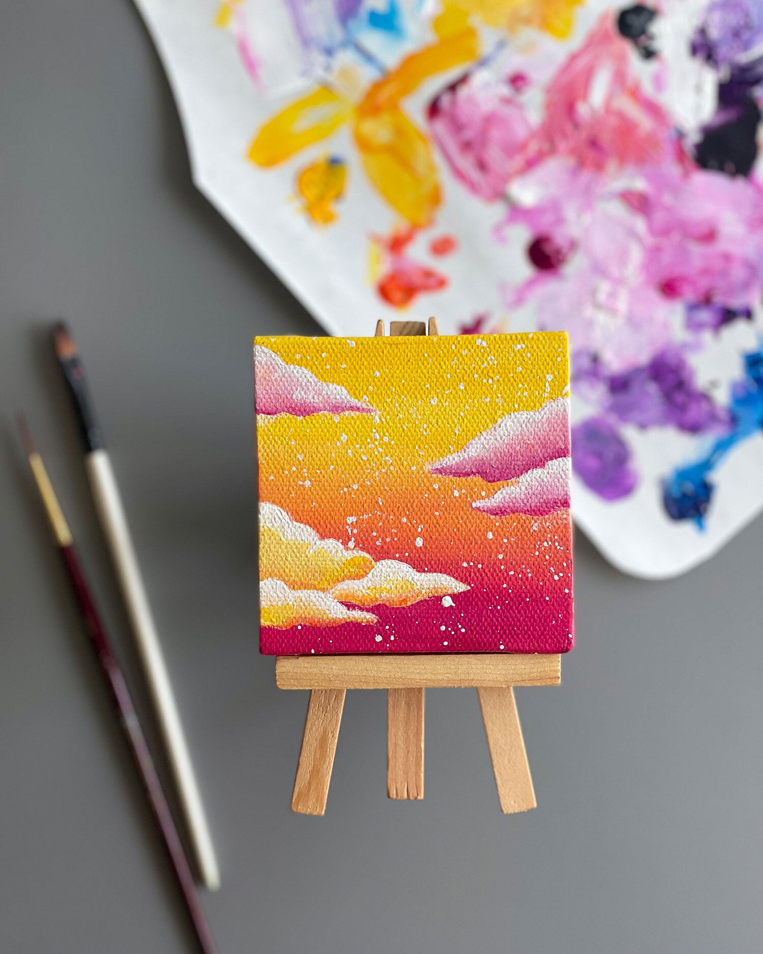 Mini Artwork on Canvas with Easel
