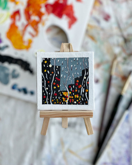 "New York City" Mini-Painting with Easel