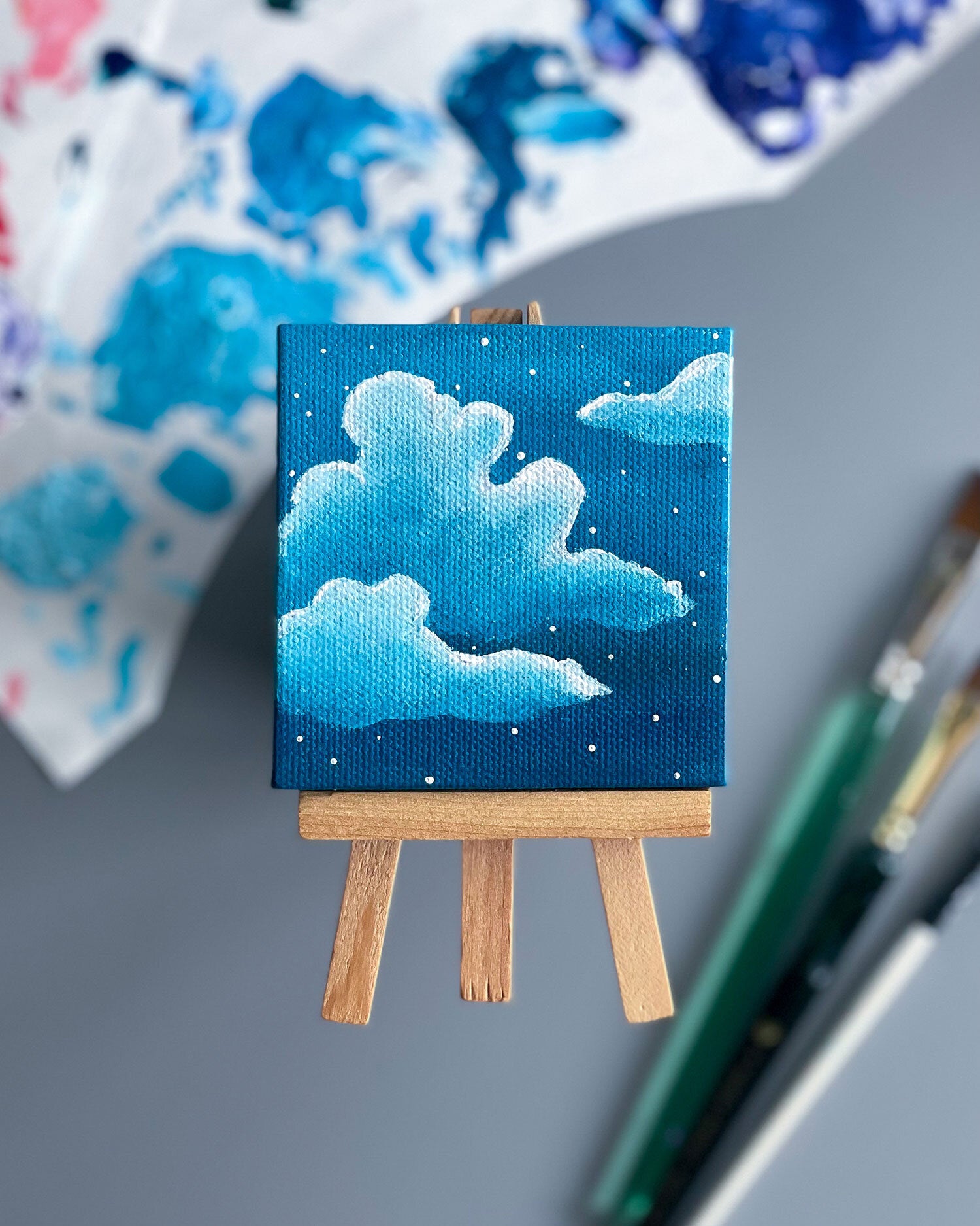 Easel Painting Mini Canvas, Easel Painting Small