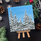 "Wintry Cabin Views" Mini-Painting with Easel