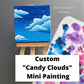 Custom 3x3in "Candy Clouds" Mini-Painting with Easel