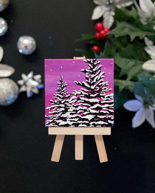 "Arctic at Dusk" Mini-Painting with Easel