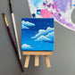 "Blue Raspberry Dreams" Mini-Painting with Easel