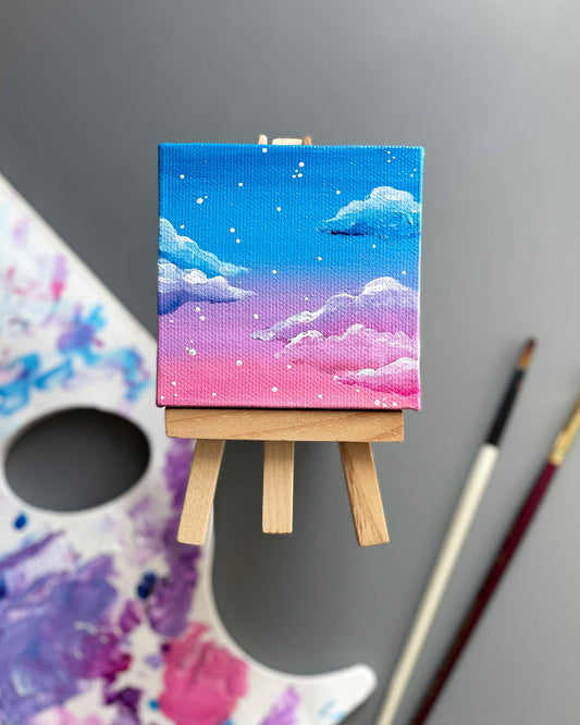"Cotton Candy Dreams" Mini-Painting with Easel