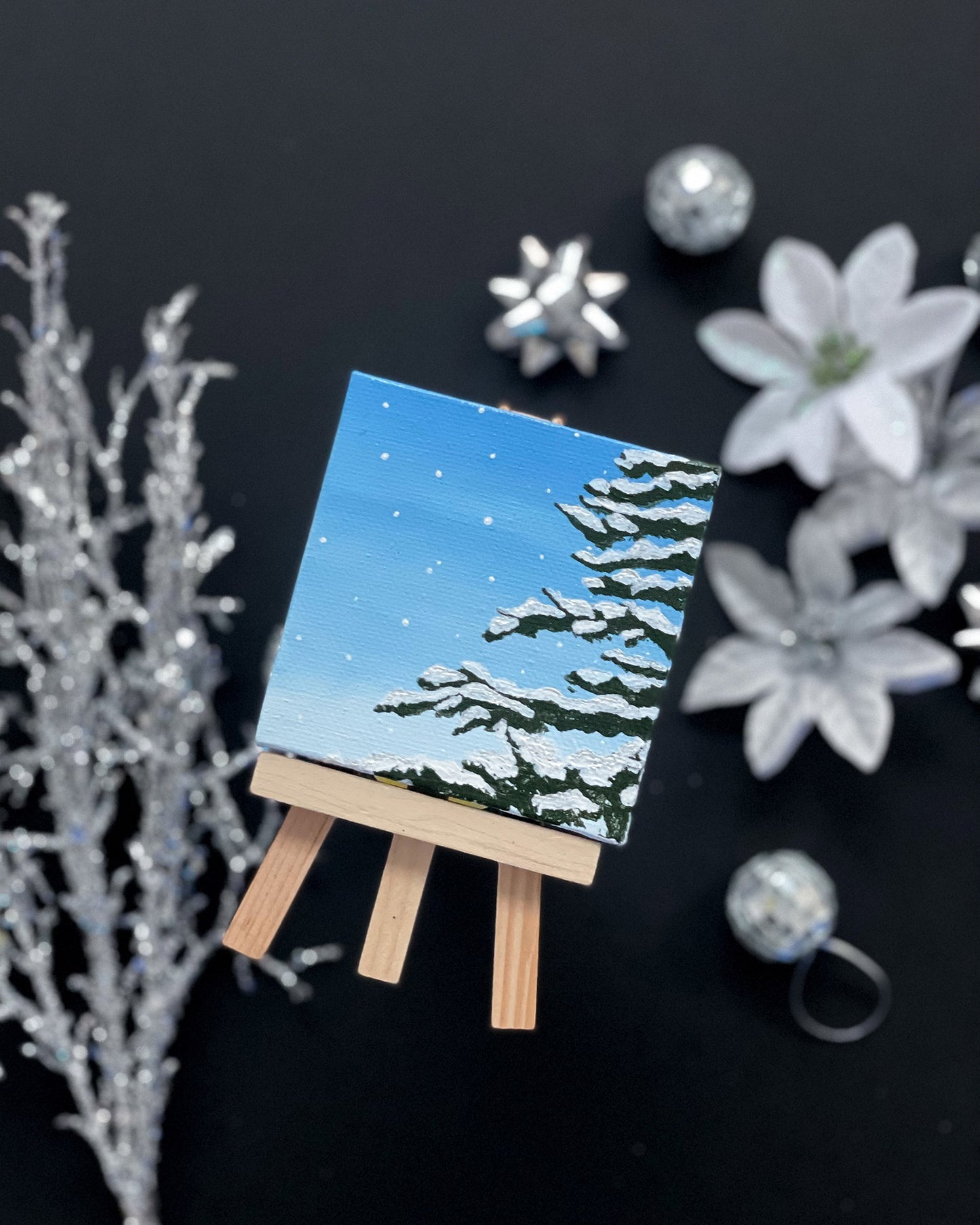 "First Snow" Mini-Painting with Easel