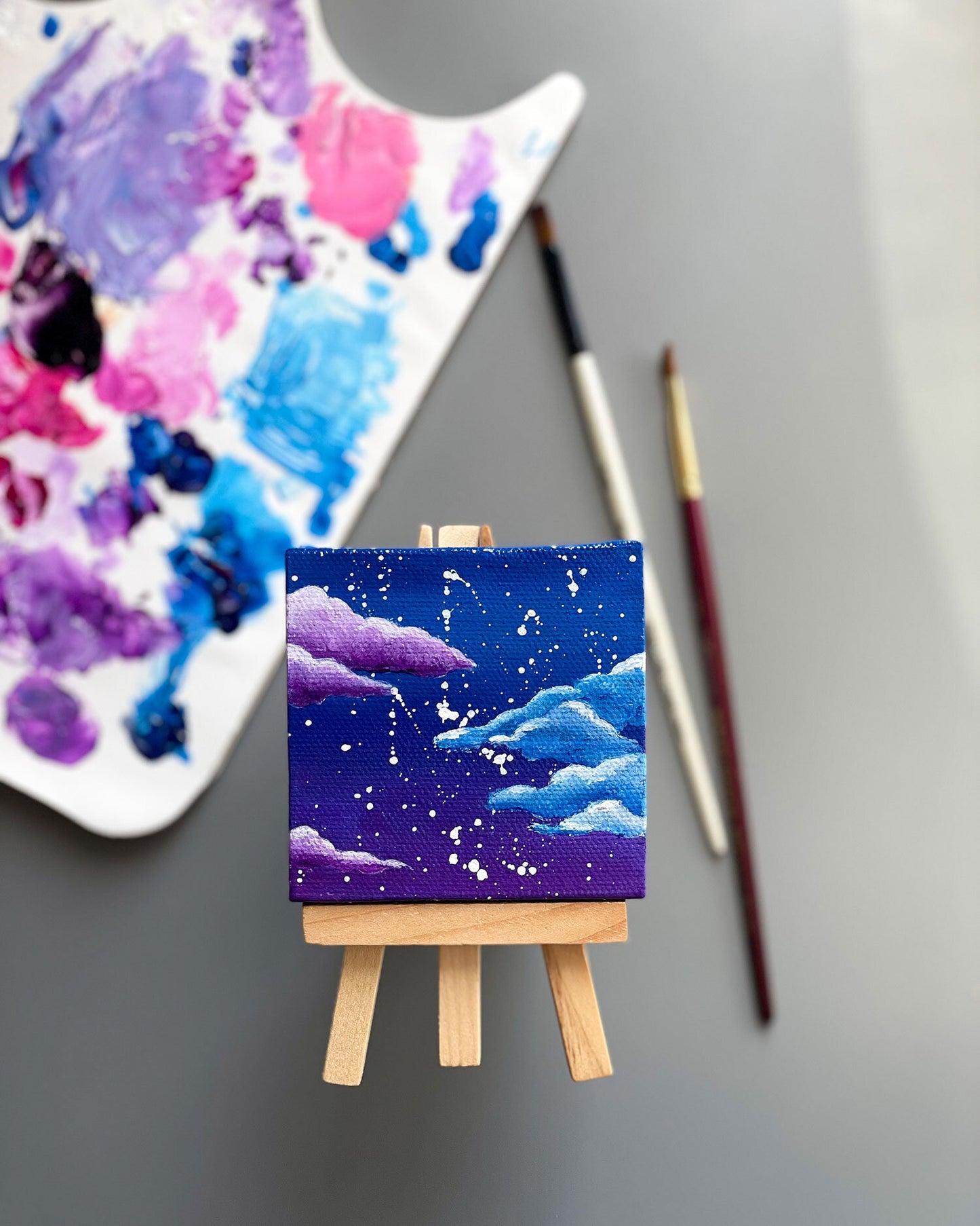 "Milky Way Dreams" Mini-Painting with Easel