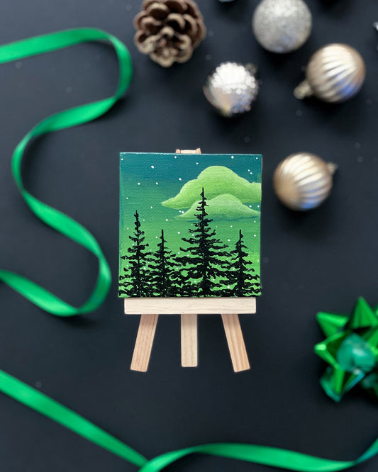 "Tiny Wanderlust" Mini-Painting with Easel